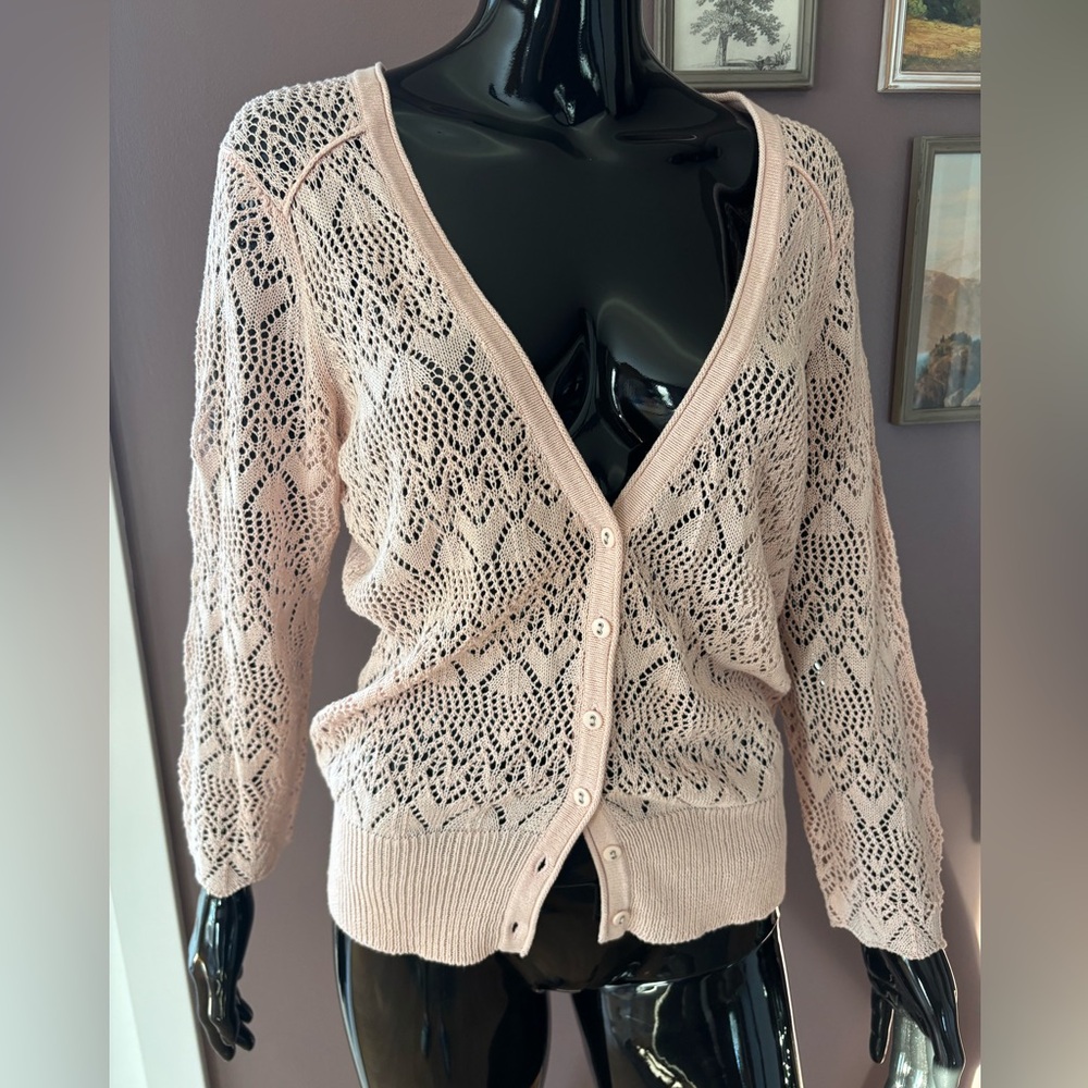 Emma James Light Pink Lace Cardigan Small/Medium